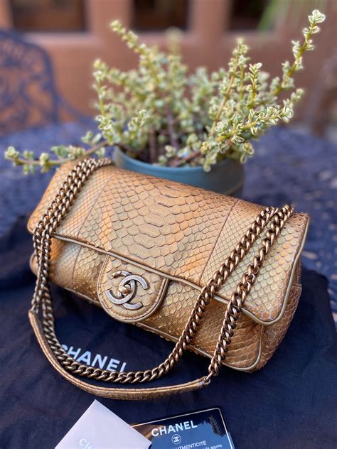 chanel gold python shiva flap bag|chanel flap bag colors.